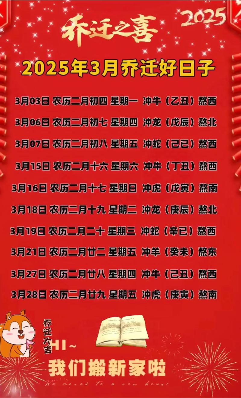 3月搬家吉日2026